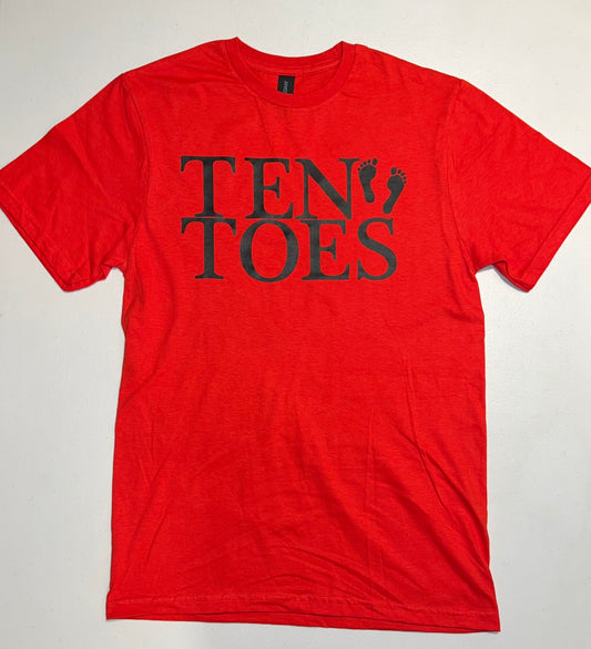 Ten Toes Red/Black Tee