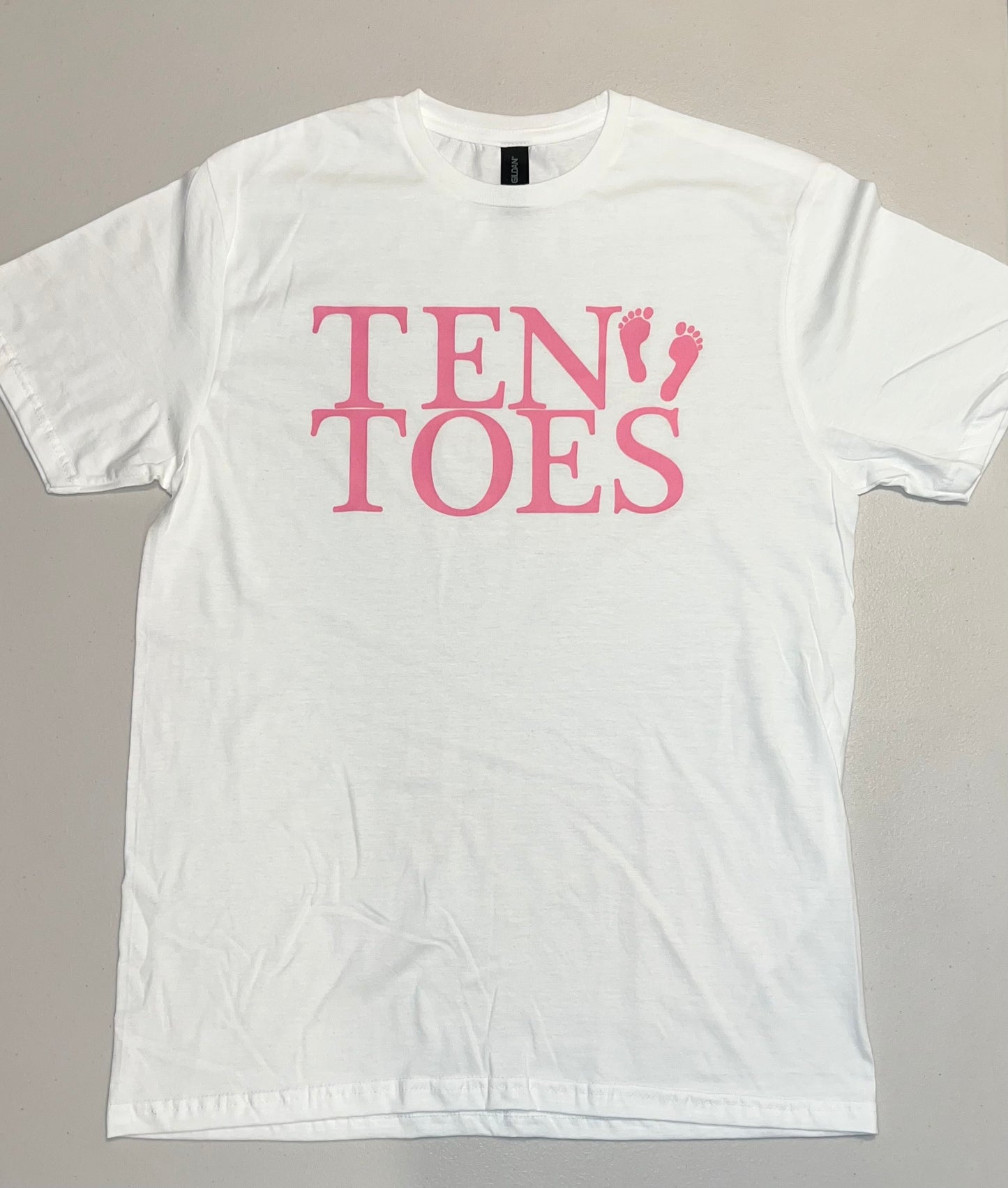 Ten Toes White/Pink Tee