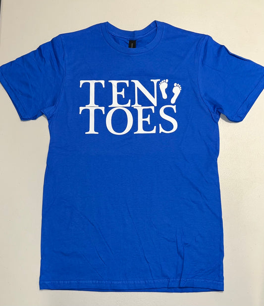 Ten Toes Blue/White Tee