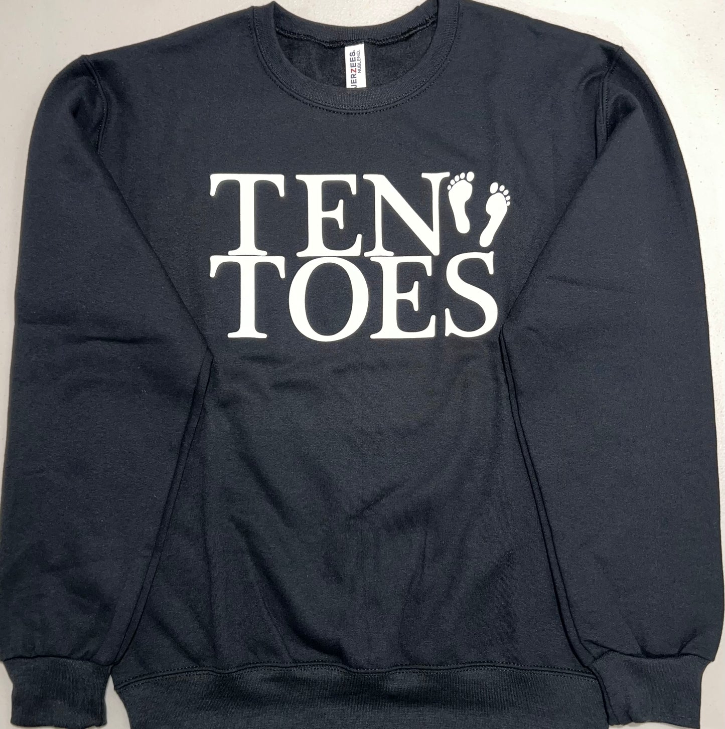 Black Reflective Ten Toes Sweater