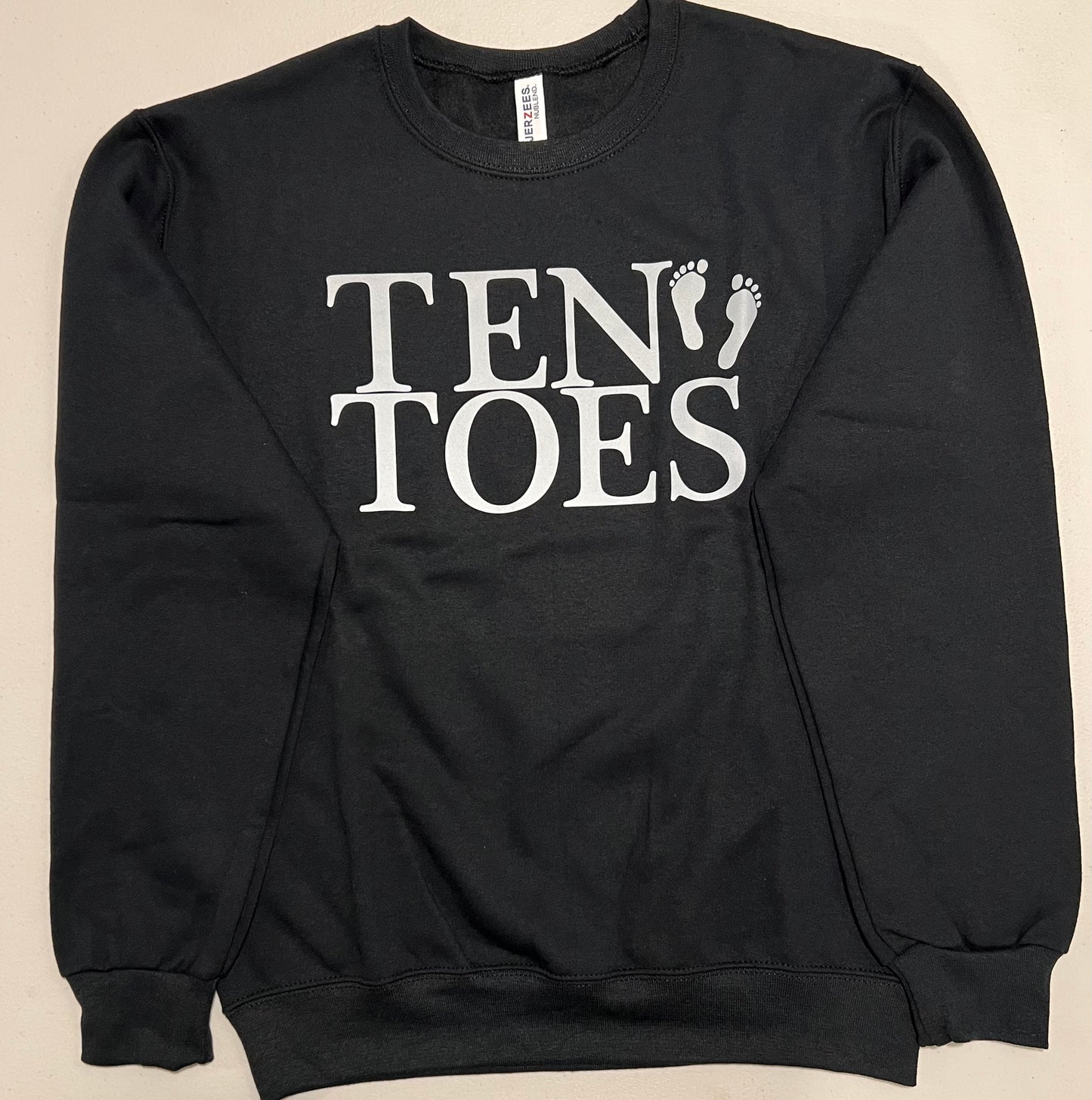 Black Reflective Ten Toes Sweater